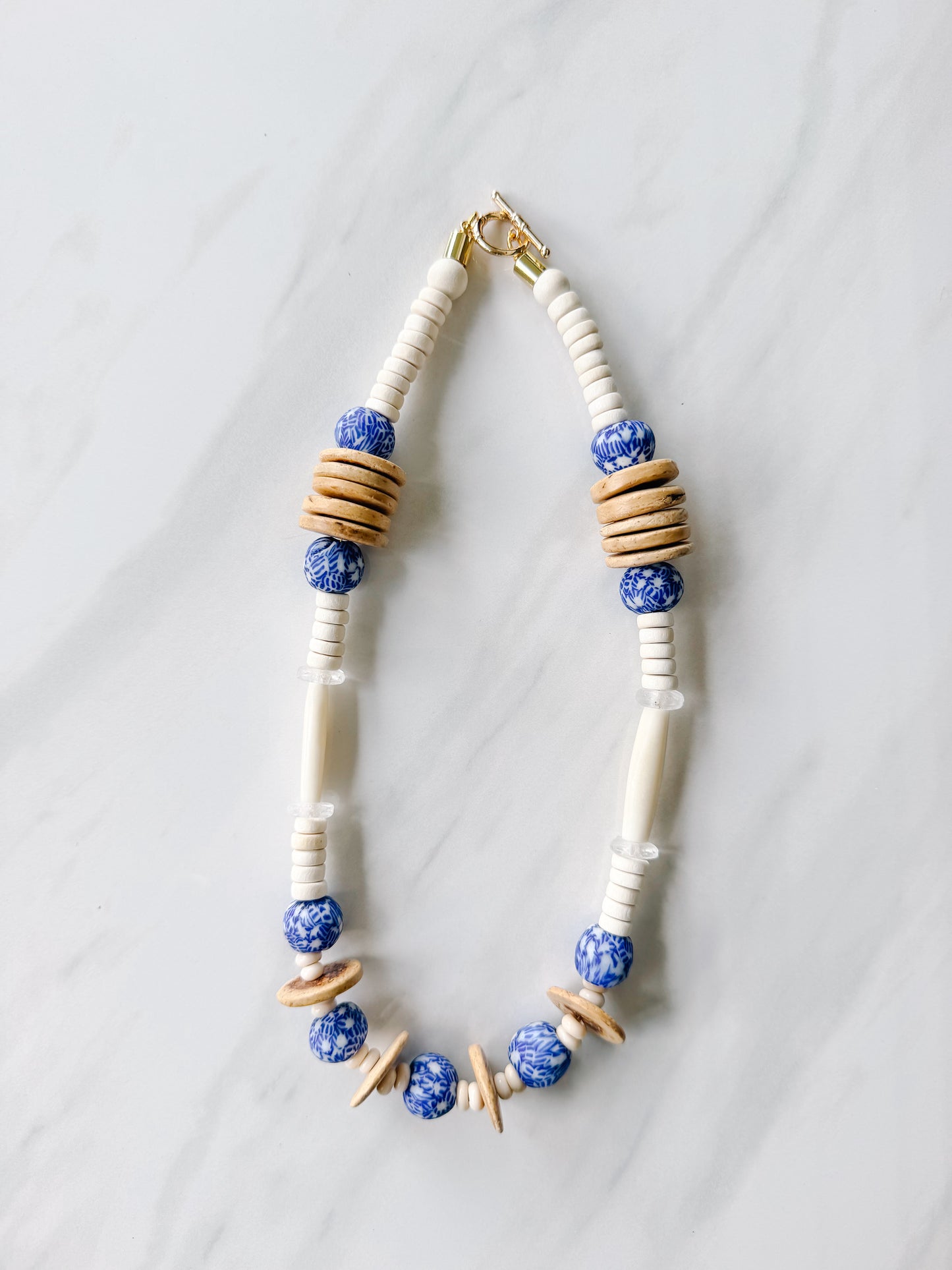 Blue & White Stack Necklace