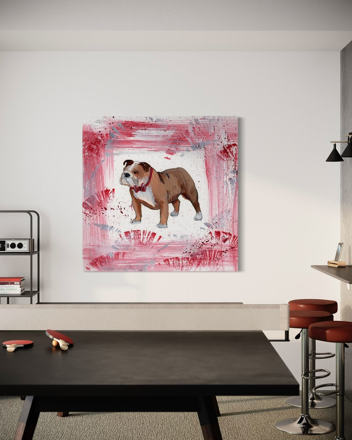 Mississippi State University Mascot Canvas Print hung in game room