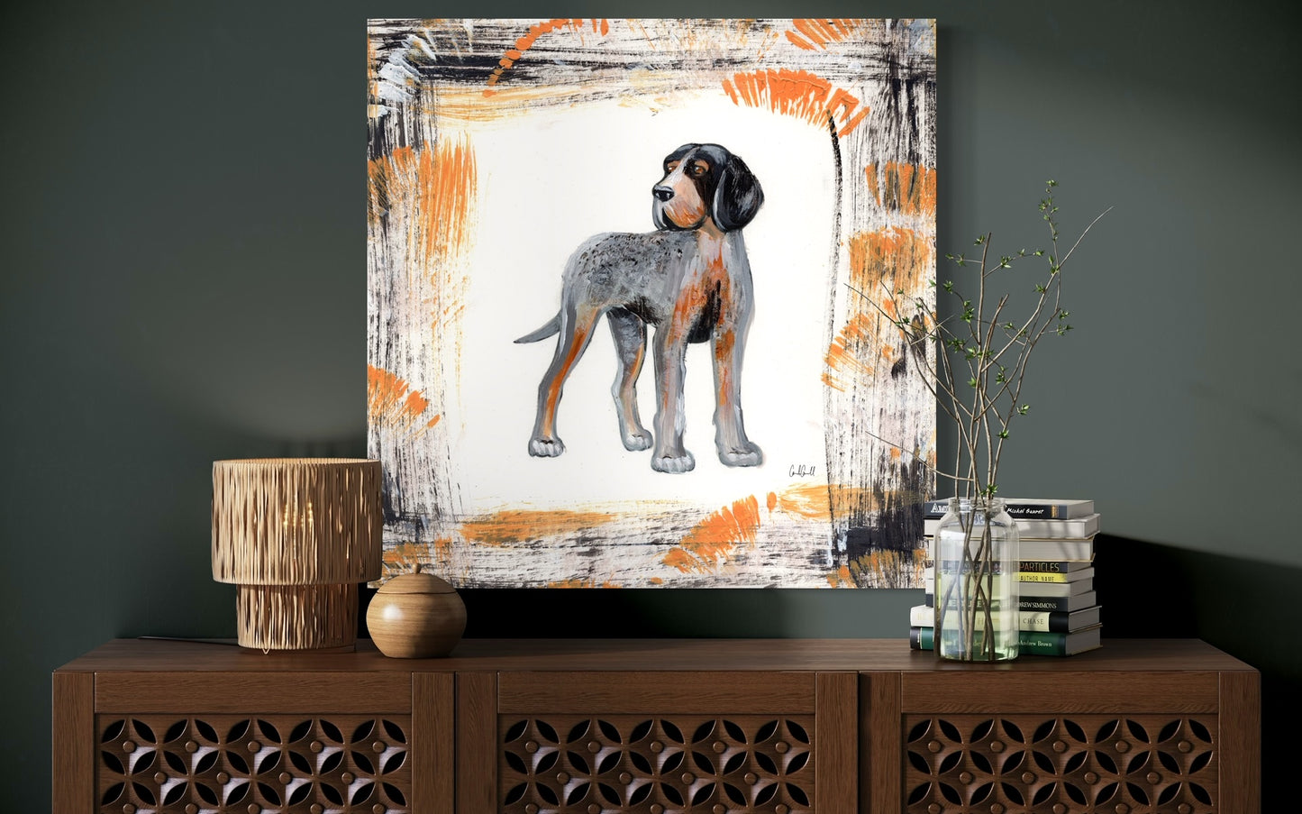 University of Tennessee Mascot Canvas Print on charcoal gray background