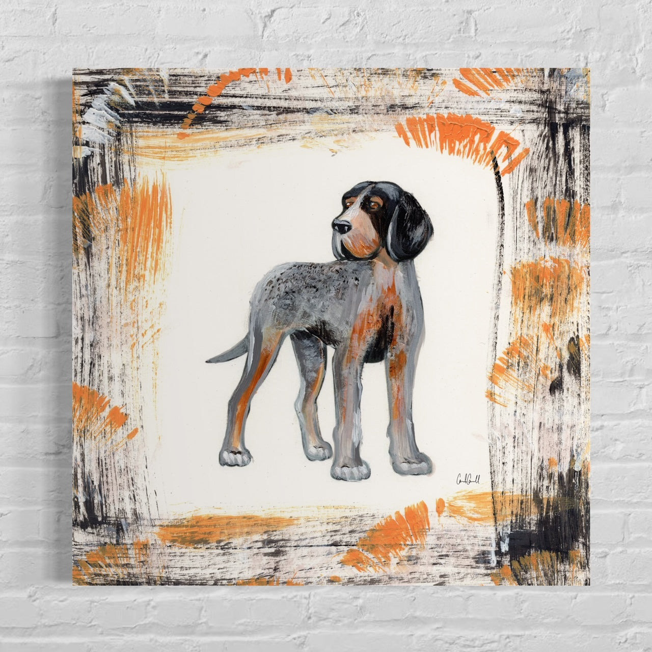 University of Tennessee Mascot Canvas Print on white brick background