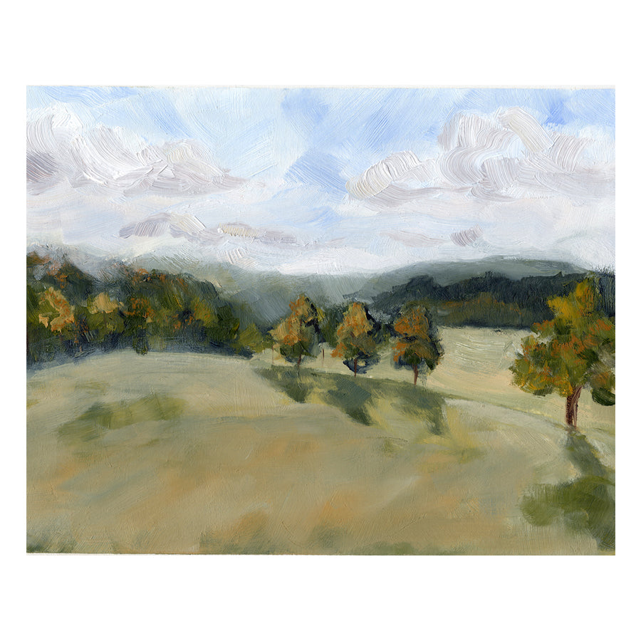 Autumn pasture landscape painting