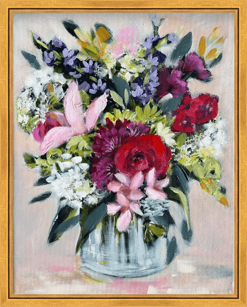 Floral bouquet painting frame preview