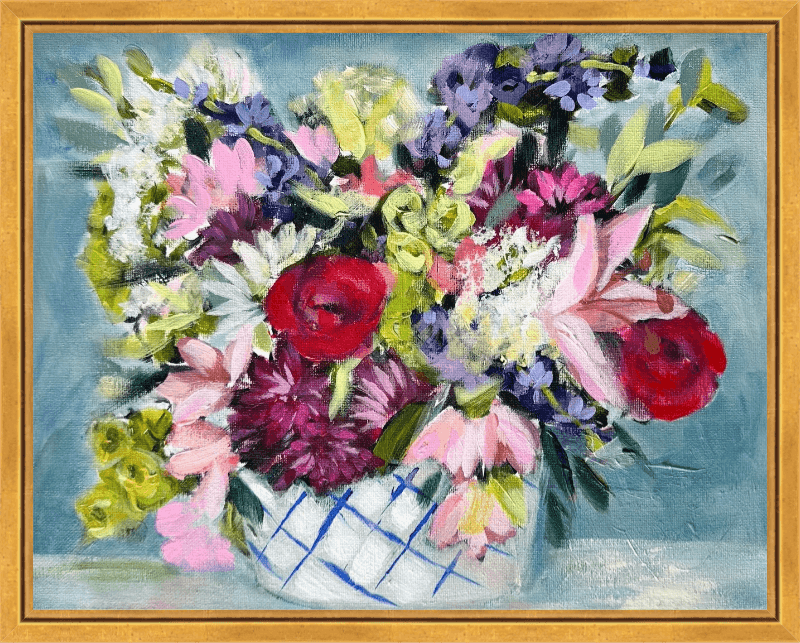 Floral painting in basket, frame-preview_20