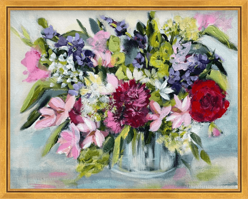 colorful floral bouquet painting.