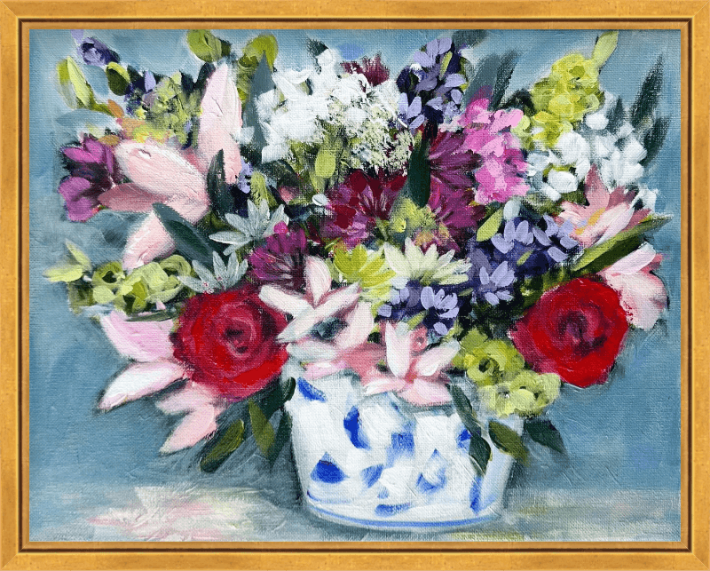 Colorful flower bouquet in vase, frame-preview_27