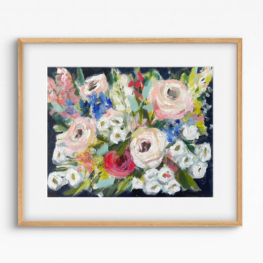 Floral painting image0_30 in a frame.