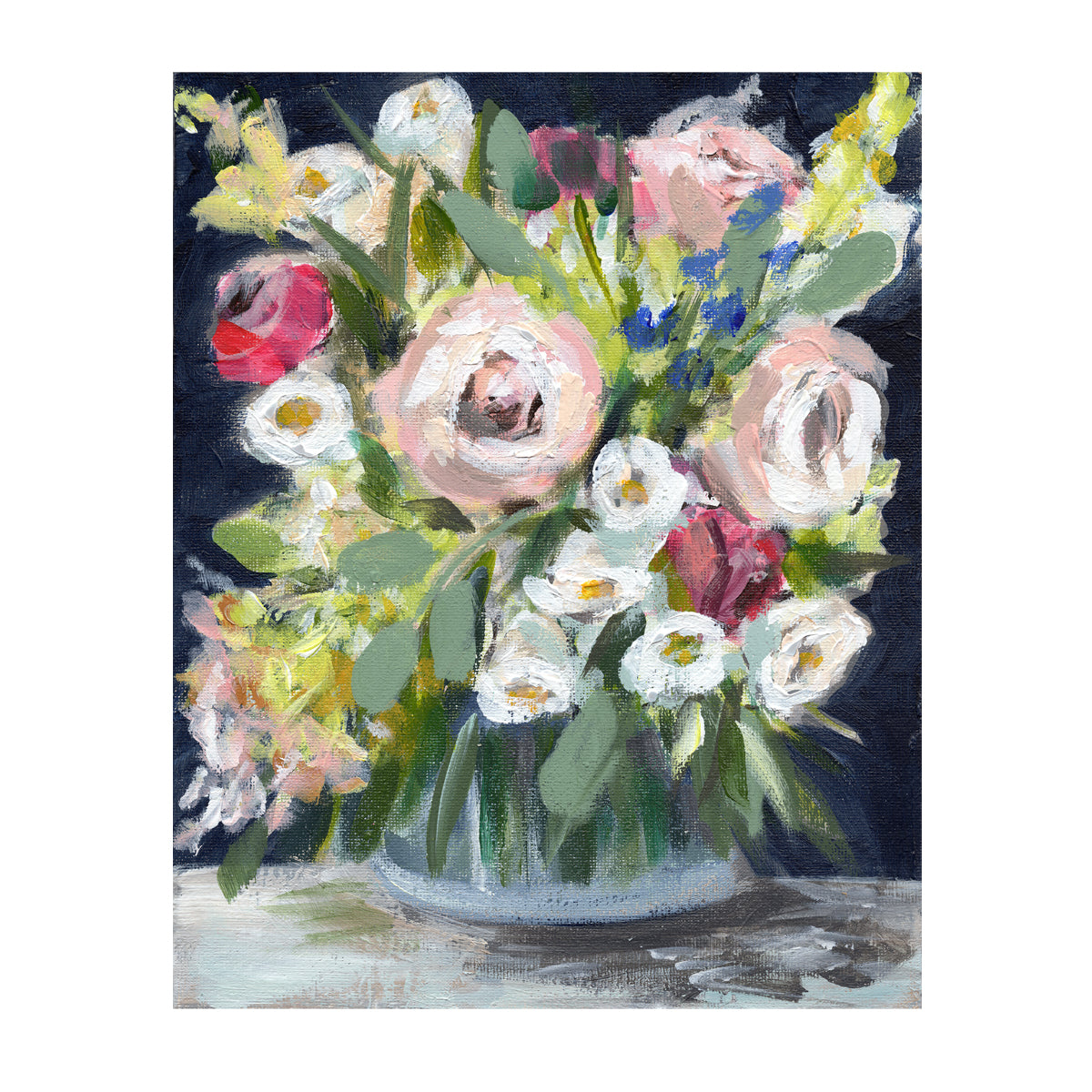 Market flowers painting
