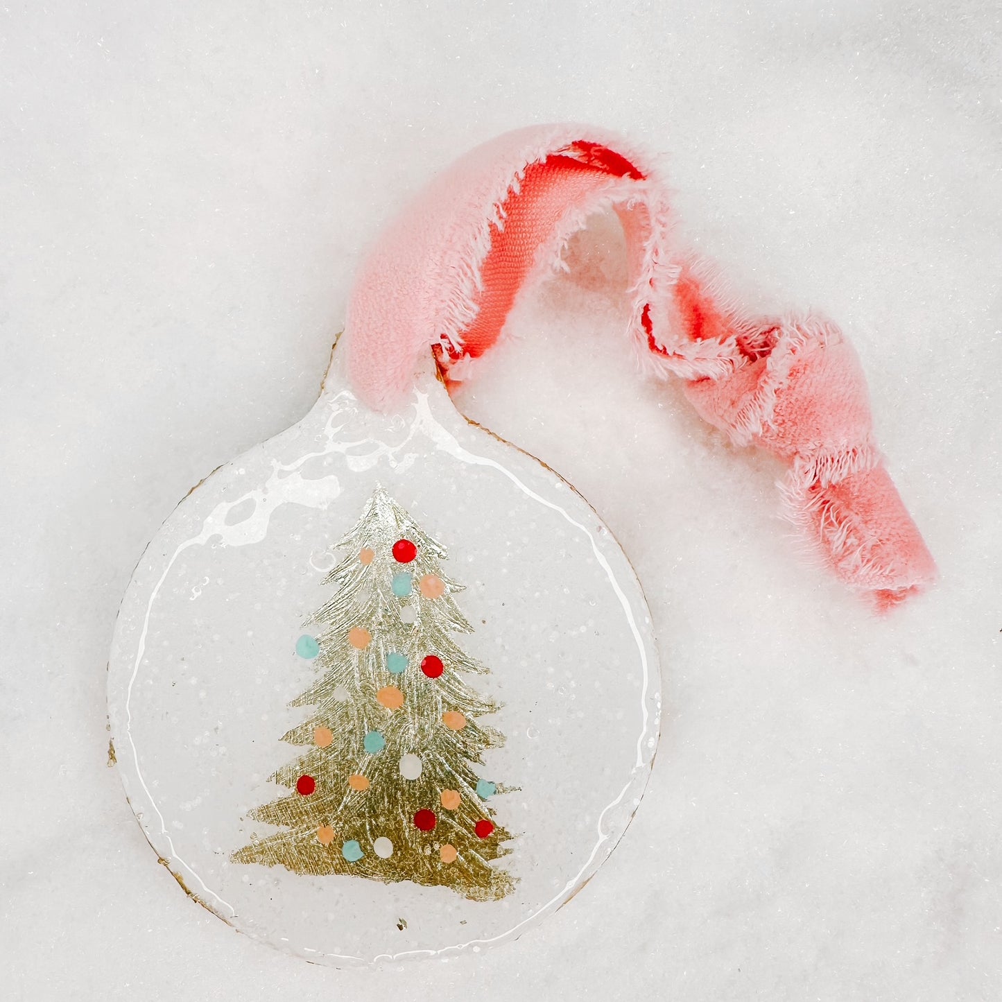 Hand Painted Tree Ornament - Pastel