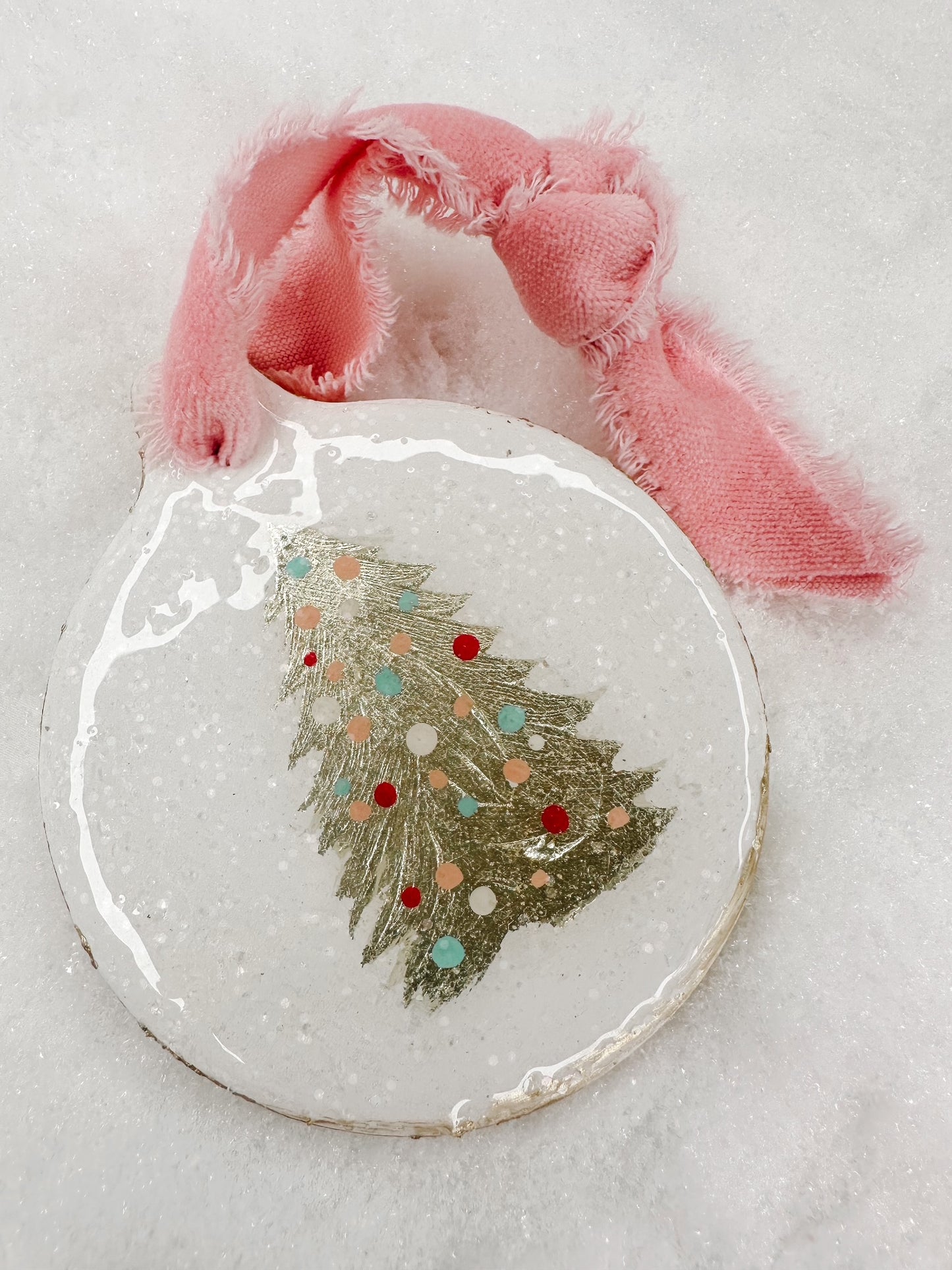 Hand Painted Tree Ornament - Pastel