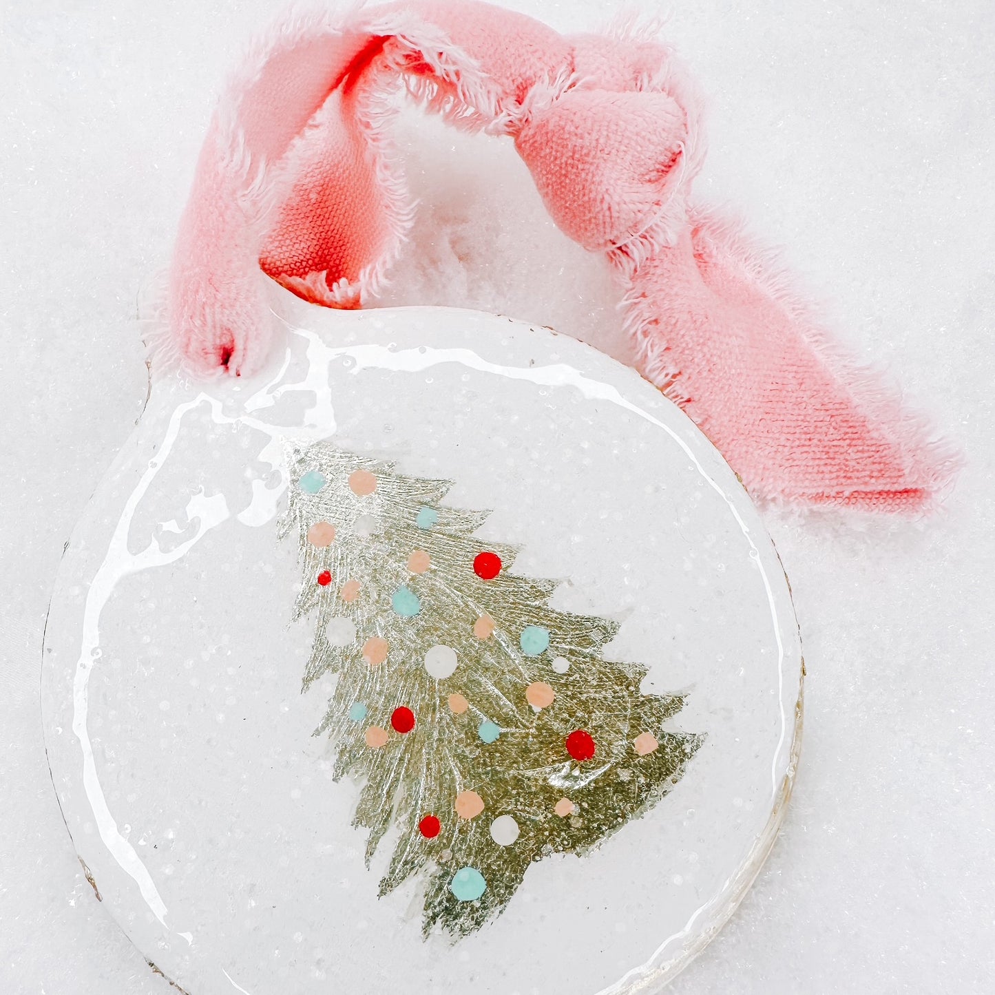 Hand Painted Tree Ornament - Pastel