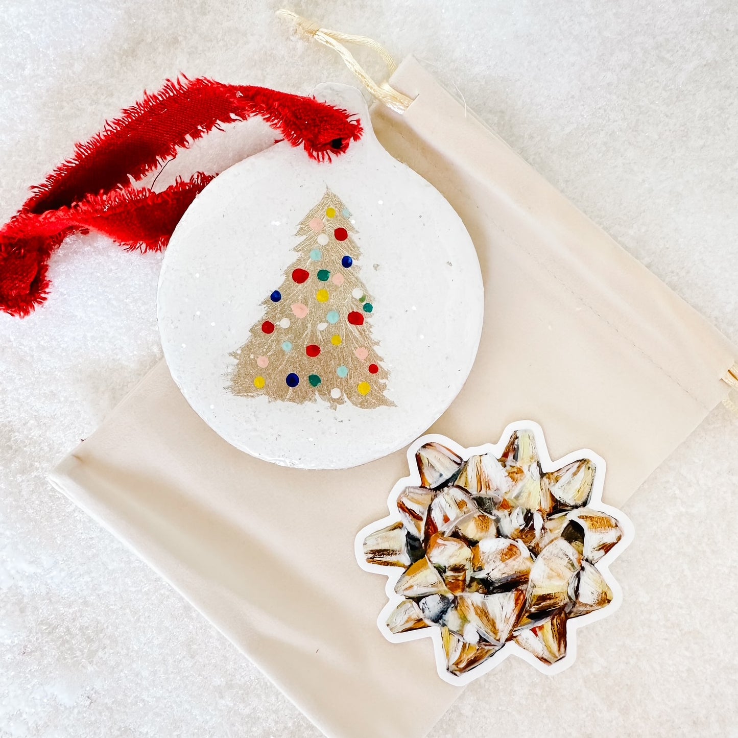 Hand Painted Tree Ornament - Colorful