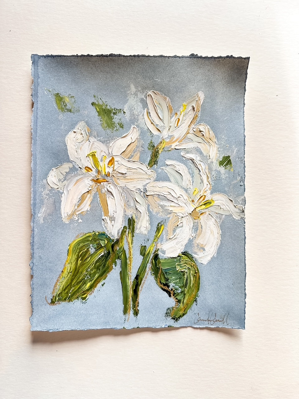 Lilies II - Oil Painting on paper