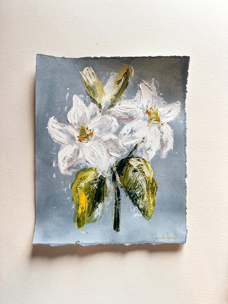 Lilies I - Oil Painting on paper