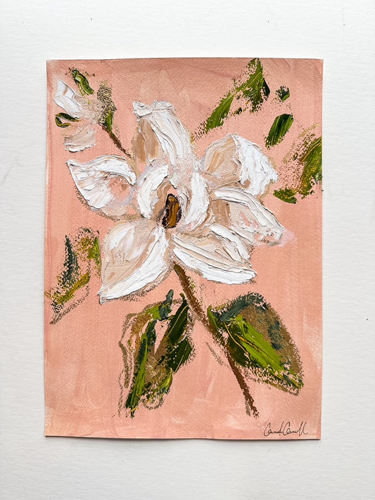 Large Gold Leaf Magnolia VI - Oil Painting on paper