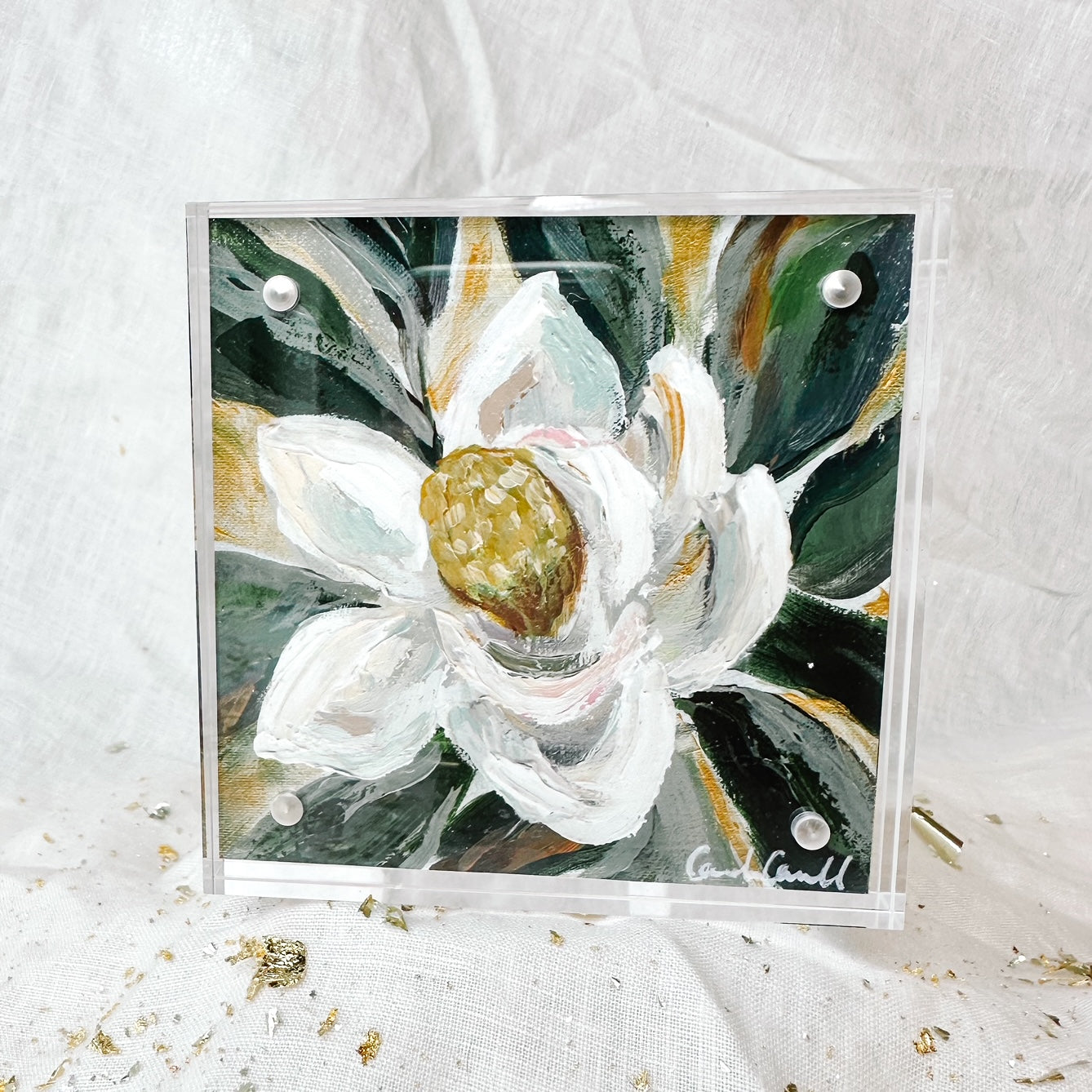 "Southern Magnolia" Acrylic Framed Print