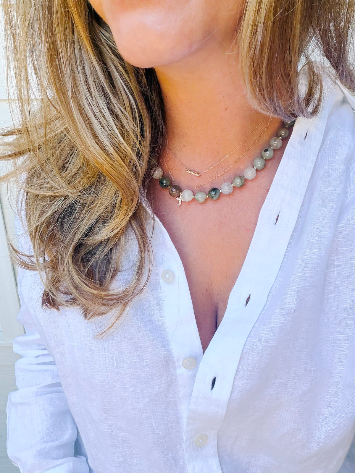Sage Gemstone Necklace